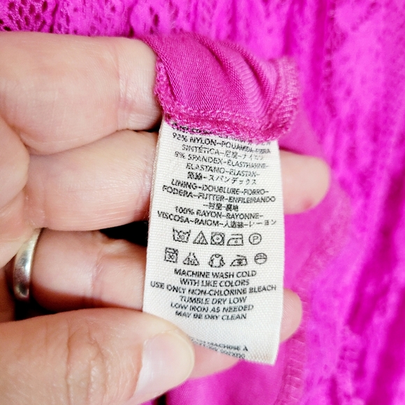 Free People Wild Pink Lace Swing Dress - Picture 6 of 7